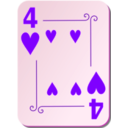 download Ornamental Deck 4 Of Hearts clipart image with 270 hue color