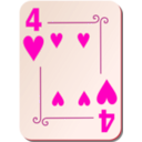 download Ornamental Deck 4 Of Hearts clipart image with 315 hue color