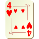 download Ornamental Deck 4 Of Hearts clipart image with 0 hue color