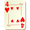 Ornamental Deck 4 Of Hearts