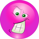 download Angry Smiley Emoticon clipart image with 270 hue color