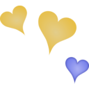 download 3 Hearts clipart image with 45 hue color