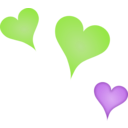 download 3 Hearts clipart image with 90 hue color
