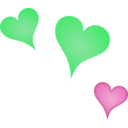 download 3 Hearts clipart image with 135 hue color
