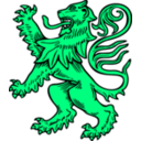 download Lion Rampant clipart image with 90 hue color