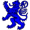 download Lion Rampant clipart image with 180 hue color