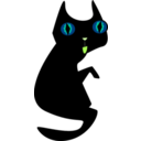 download Black Cat clipart image with 90 hue color