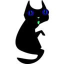 download Black Cat clipart image with 135 hue color