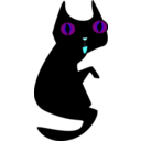 download Black Cat clipart image with 180 hue color