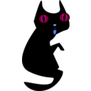 download Black Cat clipart image with 225 hue color