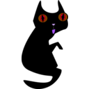 download Black Cat clipart image with 270 hue color