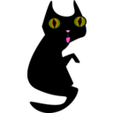 download Black Cat clipart image with 315 hue color