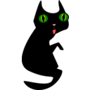 download Black Cat clipart image with 0 hue color