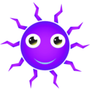 download Happy Cartoon Sun clipart image with 225 hue color