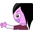 download Cute Girl2 Side clipart image with 270 hue color