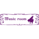 download Music Room Door Sign clipart image with 90 hue color