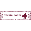 download Music Room Door Sign clipart image with 135 hue color