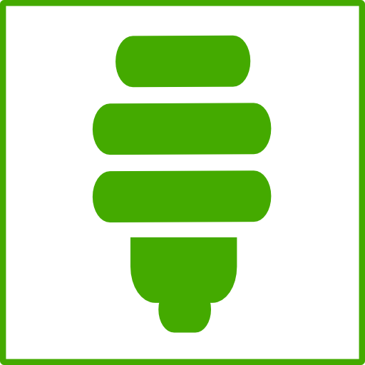 Eco Green Light Bulb Icon