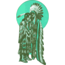 download Native American Couple clipart image with 180 hue color