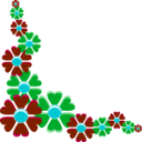 download Flower Corner clipart image with 135 hue color