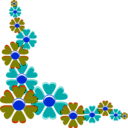 download Flower Corner clipart image with 180 hue color