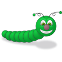 download Green Worm clipart image with 45 hue color