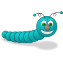 download Green Worm clipart image with 90 hue color