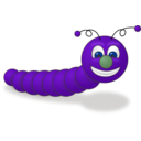 download Green Worm clipart image with 180 hue color