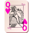 download Guyenne Deck Queen Of Hearts clipart image with 315 hue color