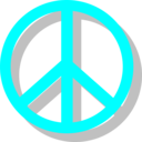 download Peace Sign clipart image with 180 hue color