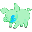download Happy Pig clipart image with 135 hue color