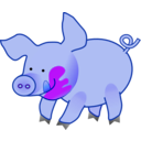 download Happy Pig clipart image with 225 hue color