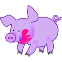 download Happy Pig clipart image with 270 hue color