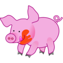 download Happy Pig clipart image with 315 hue color