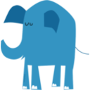 download Blue Elephant clipart image with 0 hue color