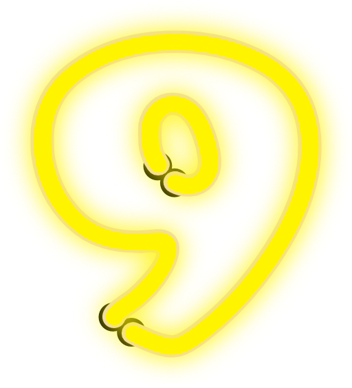 Neon Numerals 9