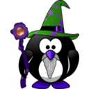 download Wizard Penguin clipart image with 225 hue color