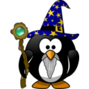 download Wizard Penguin clipart image with 0 hue color