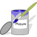 download Paint Tin Can And Brush clipart image with 45 hue color