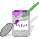 download Paint Tin Can And Brush clipart image with 90 hue color