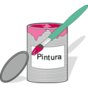download Paint Tin Can And Brush clipart image with 135 hue color