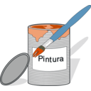 download Paint Tin Can And Brush clipart image with 180 hue color