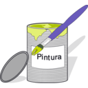 download Paint Tin Can And Brush clipart image with 225 hue color