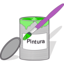 download Paint Tin Can And Brush clipart image with 270 hue color