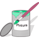 download Paint Tin Can And Brush clipart image with 315 hue color