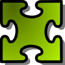 download Green Jigsaw Piece 03 clipart image with 315 hue color