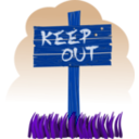 download Keep Out clipart image with 180 hue color