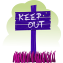 download Keep Out clipart image with 225 hue color