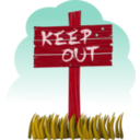 download Keep Out clipart image with 315 hue color