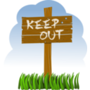 download Keep Out clipart image with 0 hue color